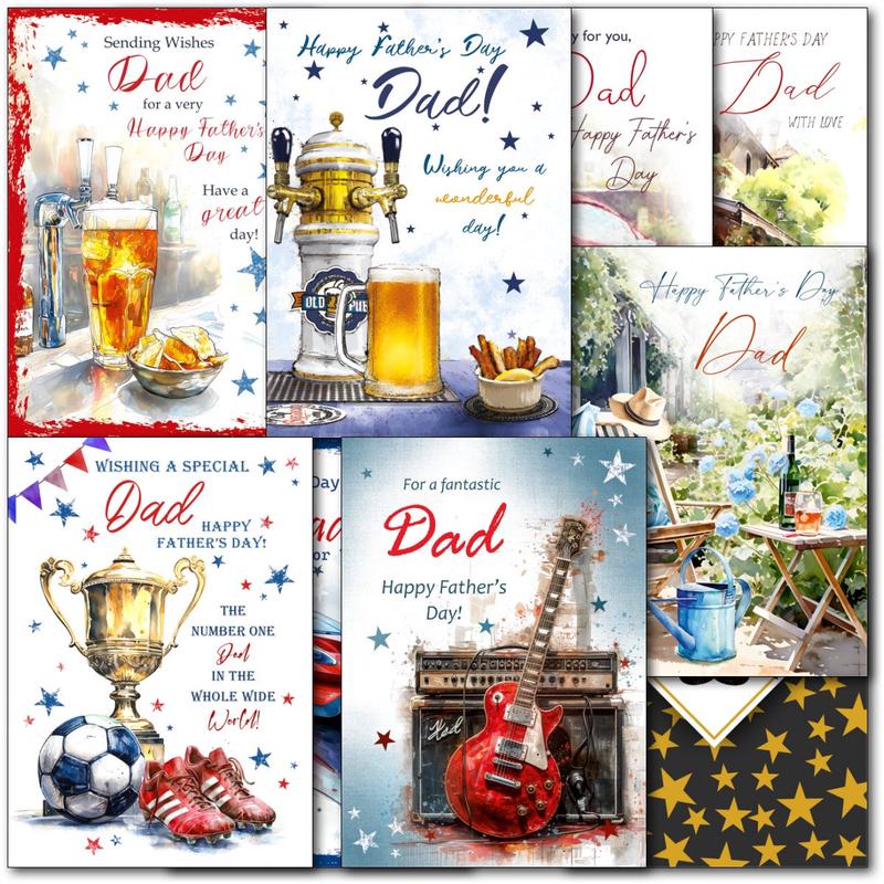 Pack of 60 Mixed C75 Medium Open Fathers Day Cards