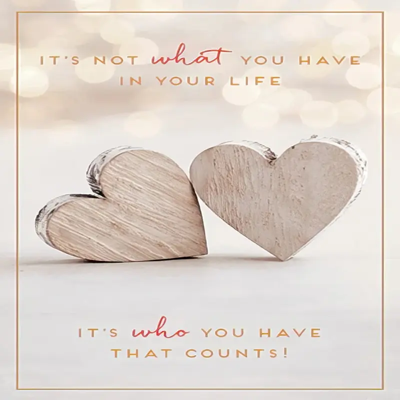 Valentine's Card - Wooden Hearts Valentine's Day Card