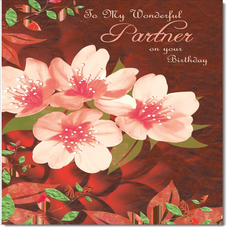 Partner Birthday Card for Her Floral
