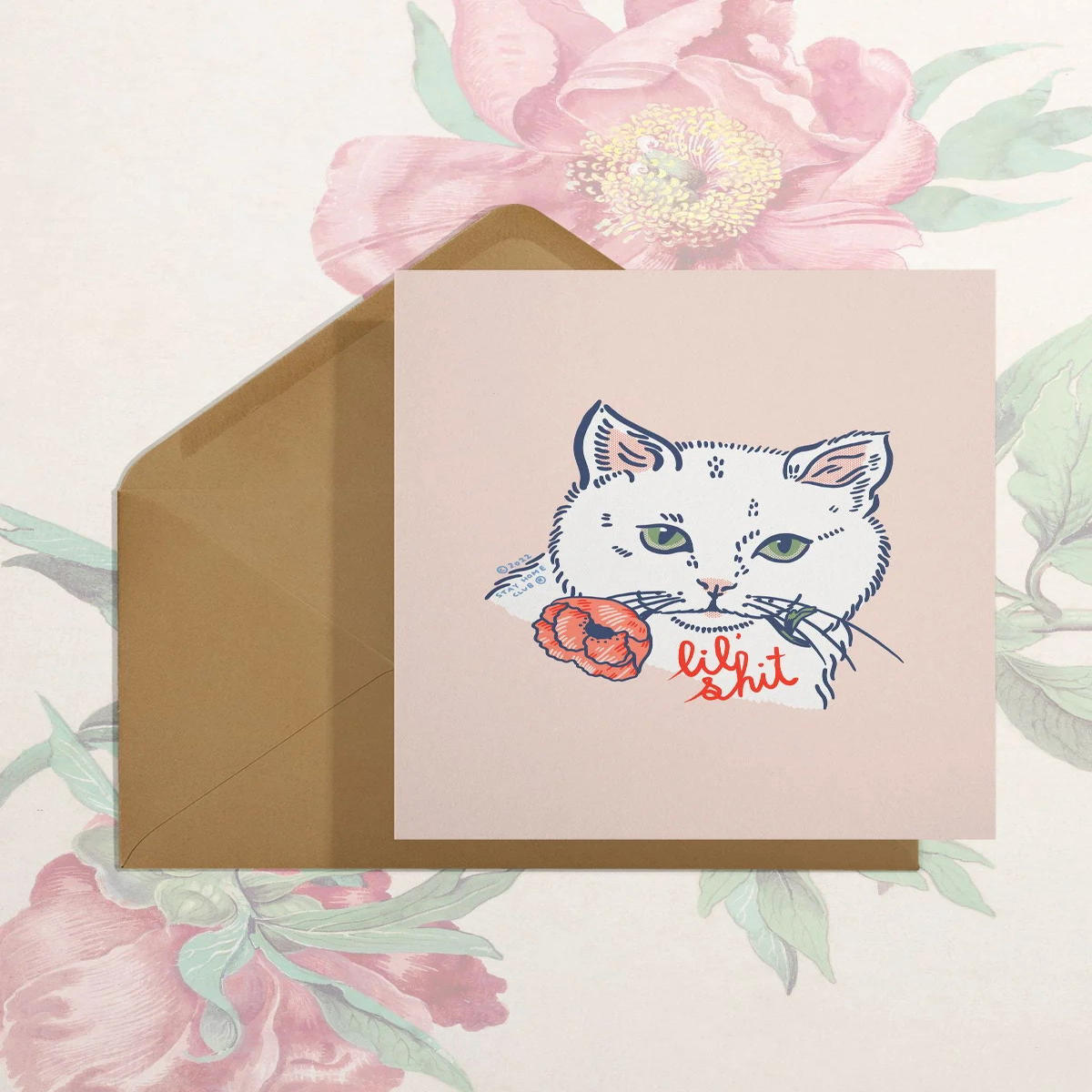 Stay Home Club Card - Lil' Shit Cat