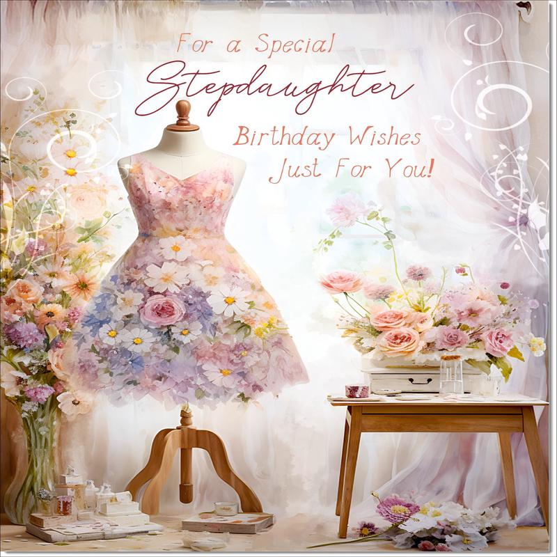 Stepdaughter Birthday Card Dress making