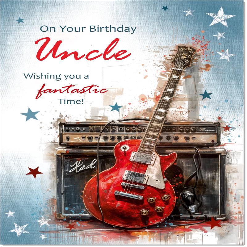 Uncle Birthday Card Guitar