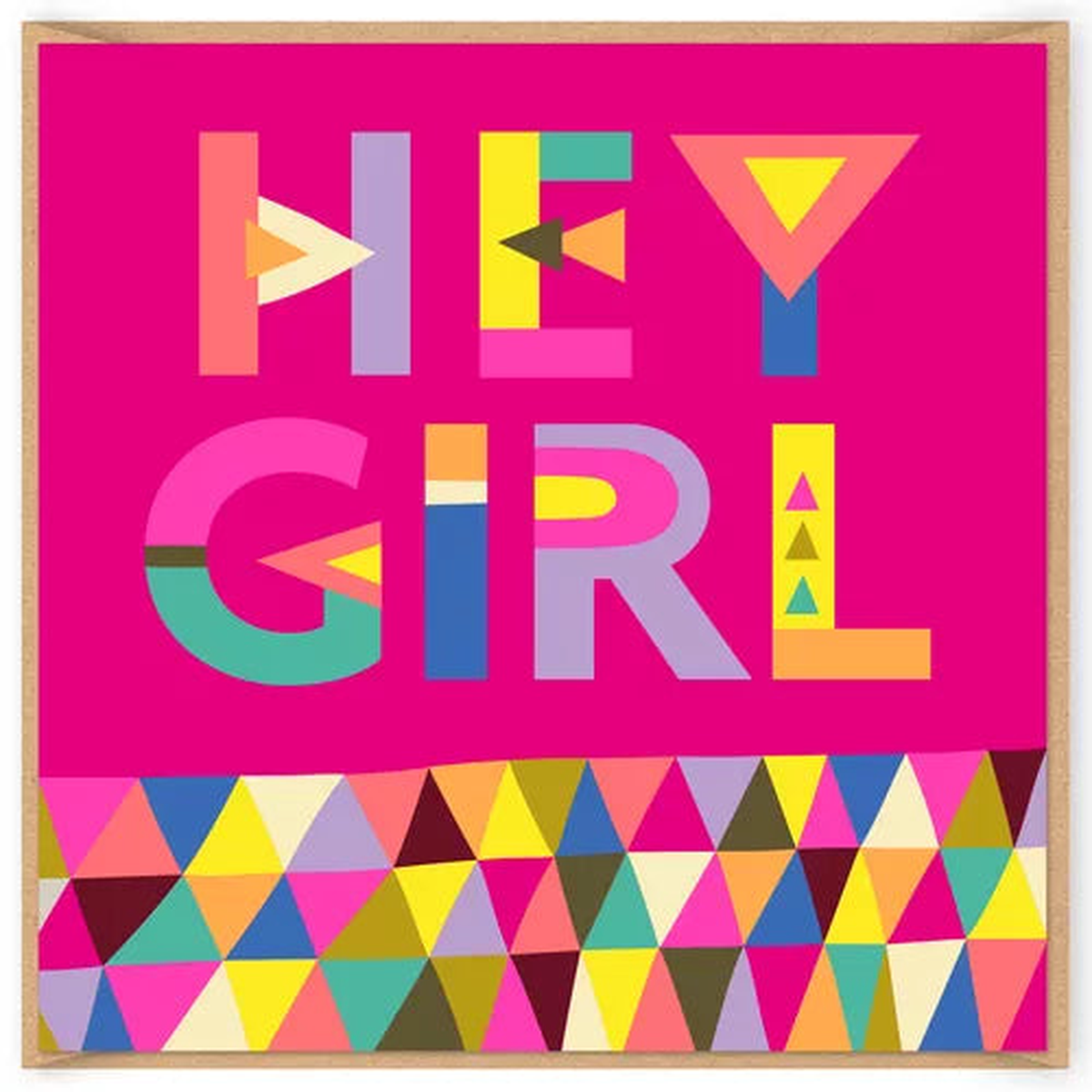 UV TEXT HEY GIRL BIRTHDAY CARD