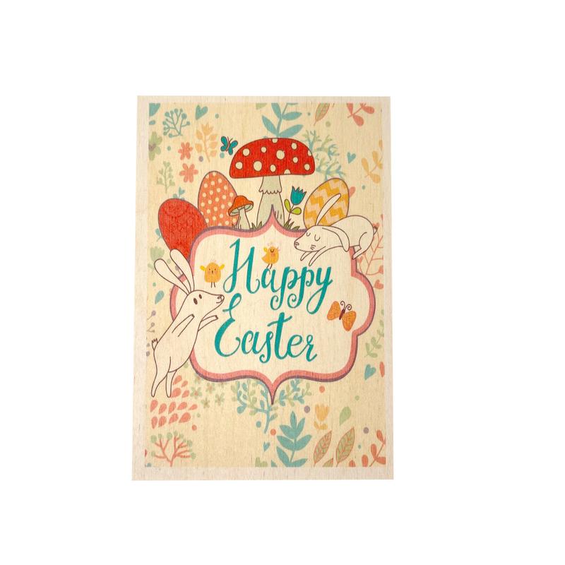 Wooden postcard - Happy Easter