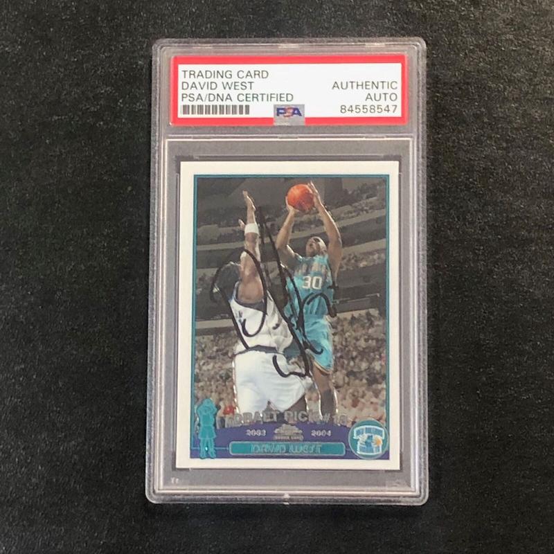 2003-04 Topps Chrome #128 David West Signed Card AUTO PSA Slabbed RC Hornets