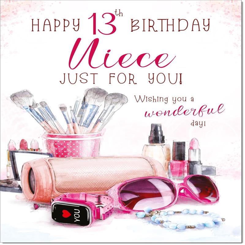 Niece 13th Birthday Card Age 13 Make-up