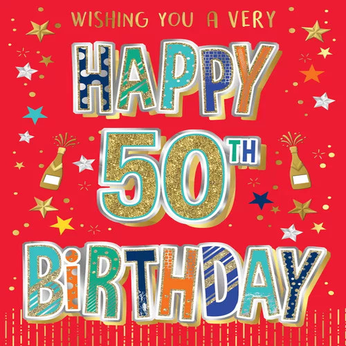 PIZZAZ HANDMADE AGE 50 50th BIRTHDAY CARD