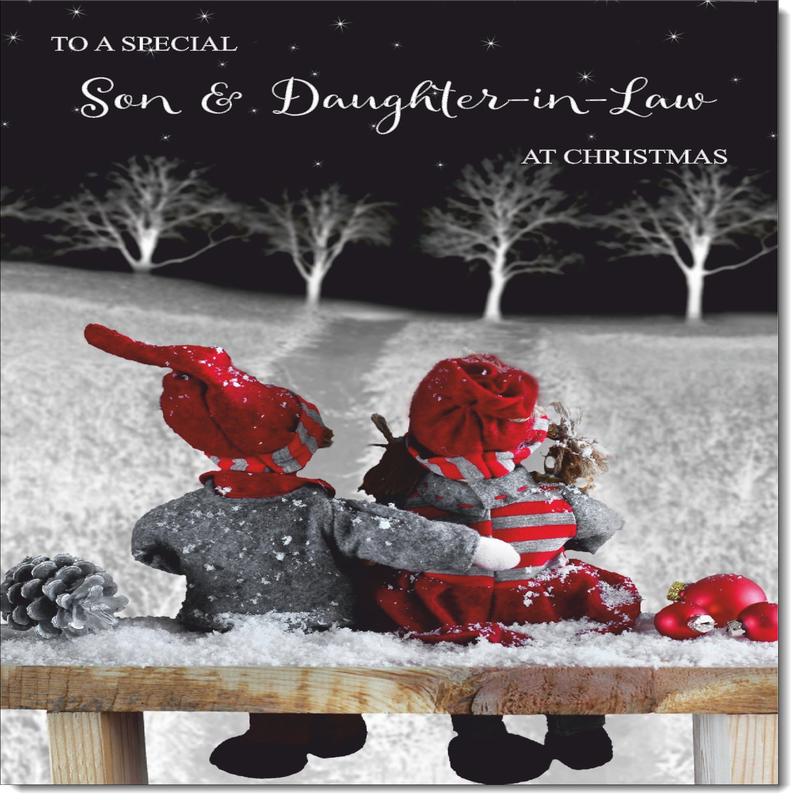 Son & Daughter-in-Law Christmas Card Cute Couple on a Snowy Night