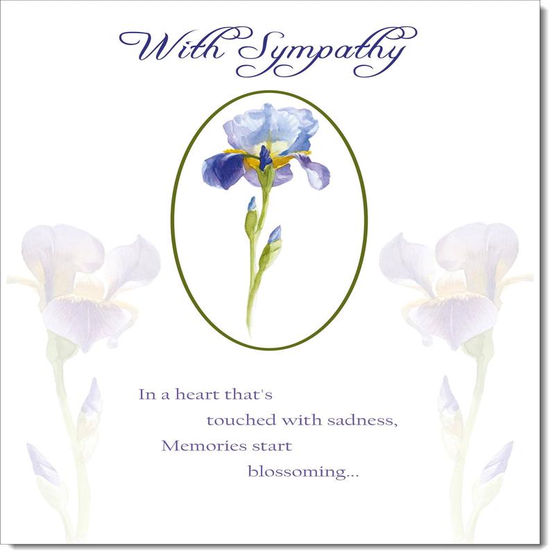 Sympathy Condolence Bereavement Card Iris Bloom