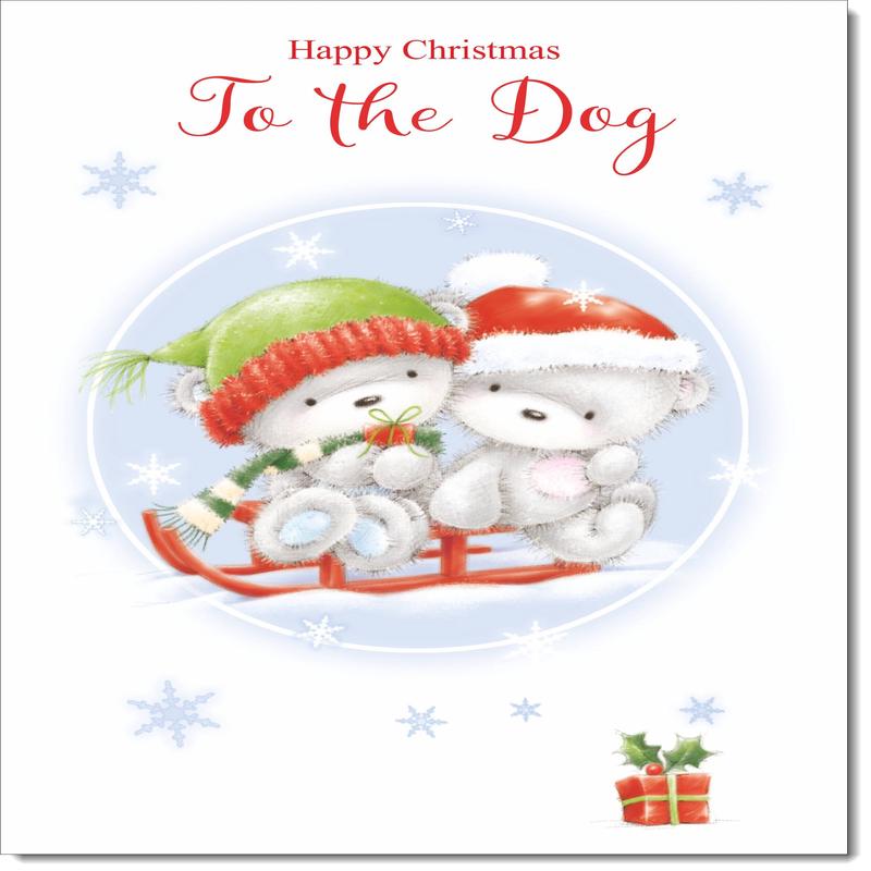 To The Dog Christmas Card Cute Bears on Sled