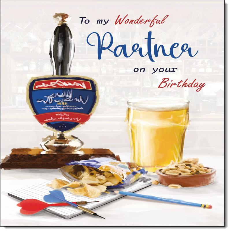 Partner Birthday Card for Him Draft Beer