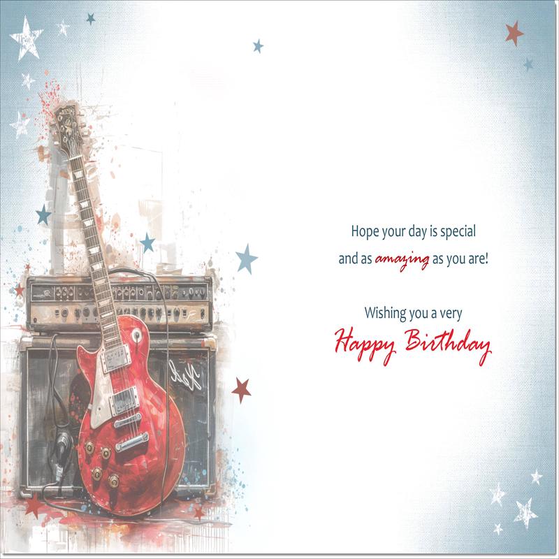 Stepdad Birthday Card Guitar