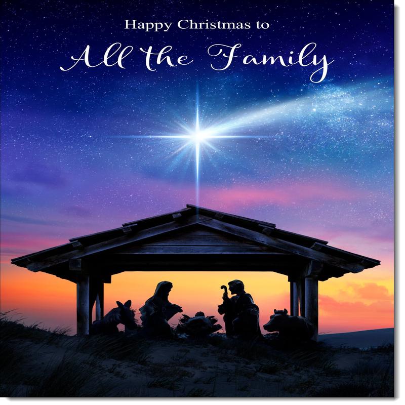 To All The Family Christmas Card Nativity Scene
