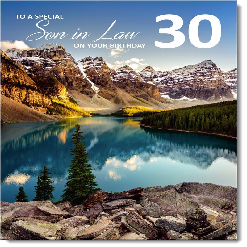Son-in-Law 30th Birthday Card Age 30 Moraine Lake, Canada