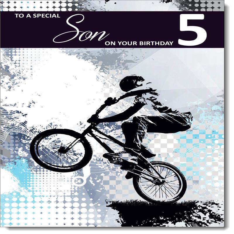 Son 5th Birthday Card Age 5 BMX Bike