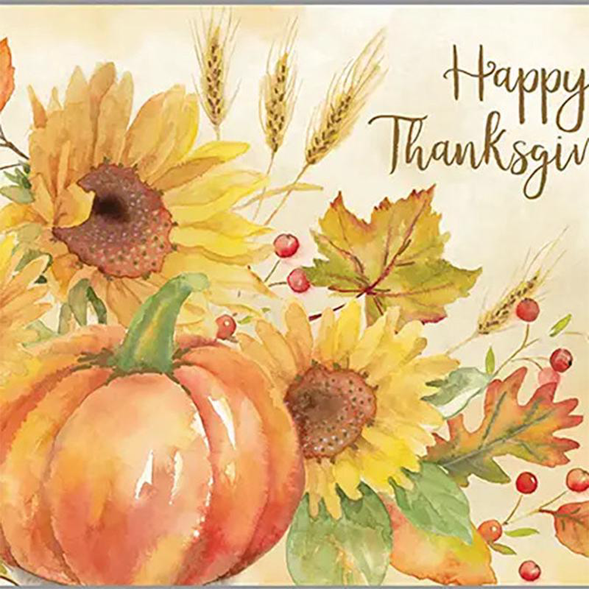 Thanksgiving- Sunflowers and Pumpkin