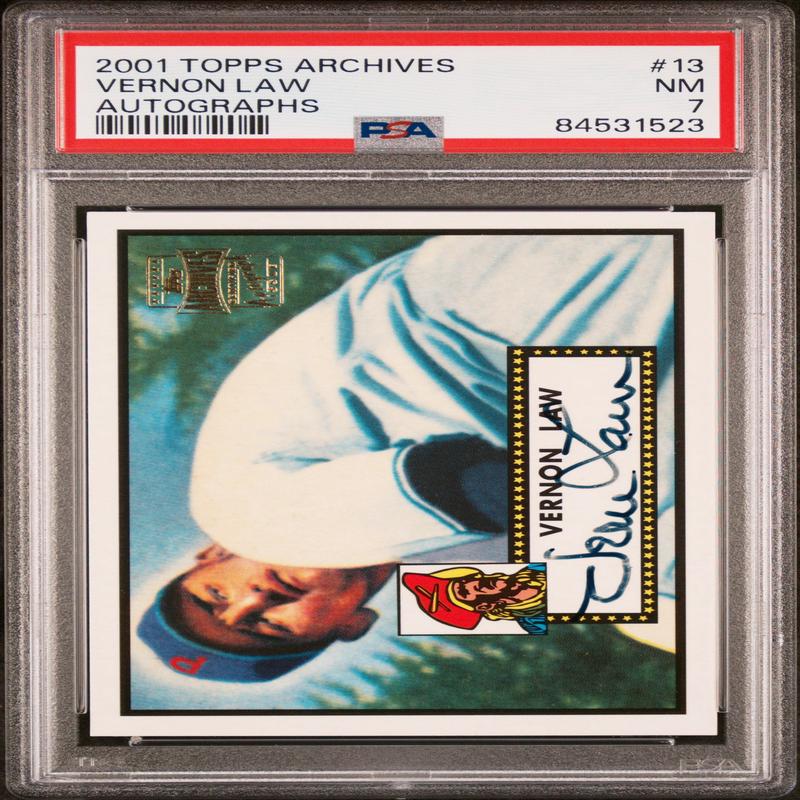 2001 Topps Archives Autographs Vernon Law #13 Auto PSA 7