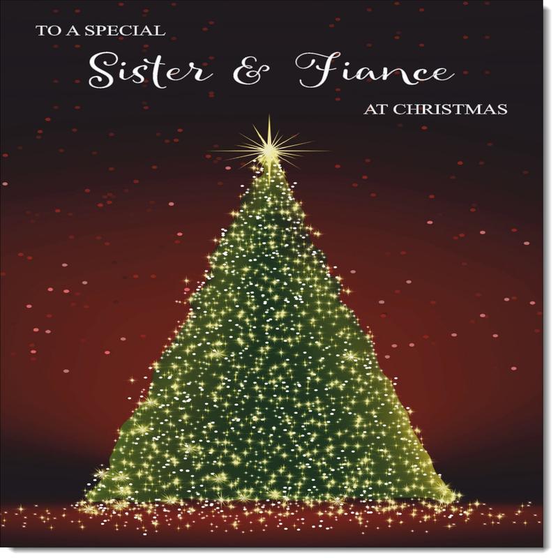 Sister & Fiance Christmas Card Green Christmas Tree