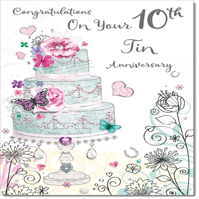 Your Tin 10th Wedding Anniversary Card Wedding Cake