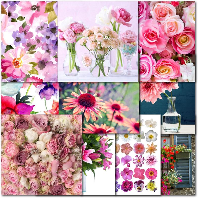 Pack of 60 Mixed C60 Square Floral Flowers Blank Cards