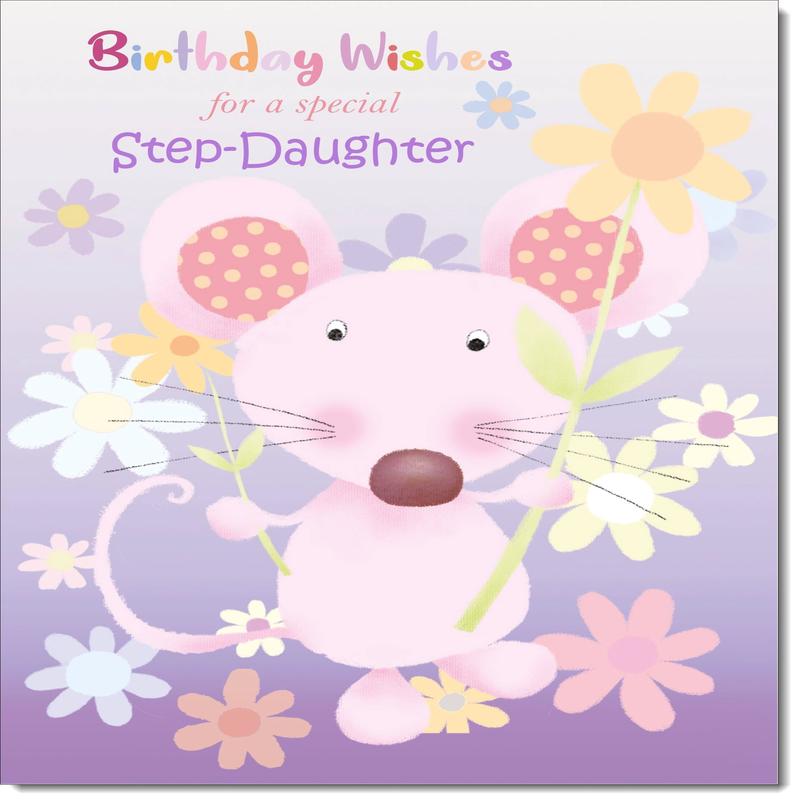 Stepdaughter Birthday Card Colouring Mouse