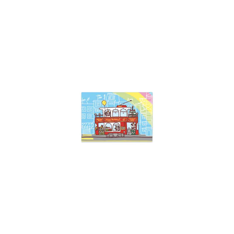 Tram Rainbow Greeting Card