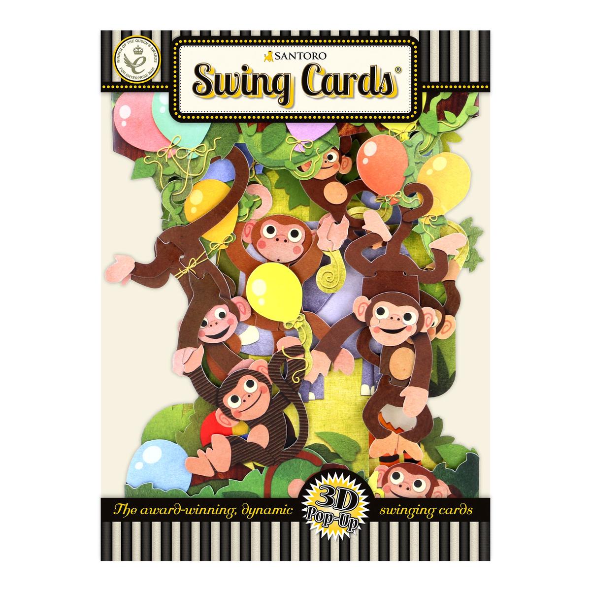 Santoro Swing Card: Monkey Party