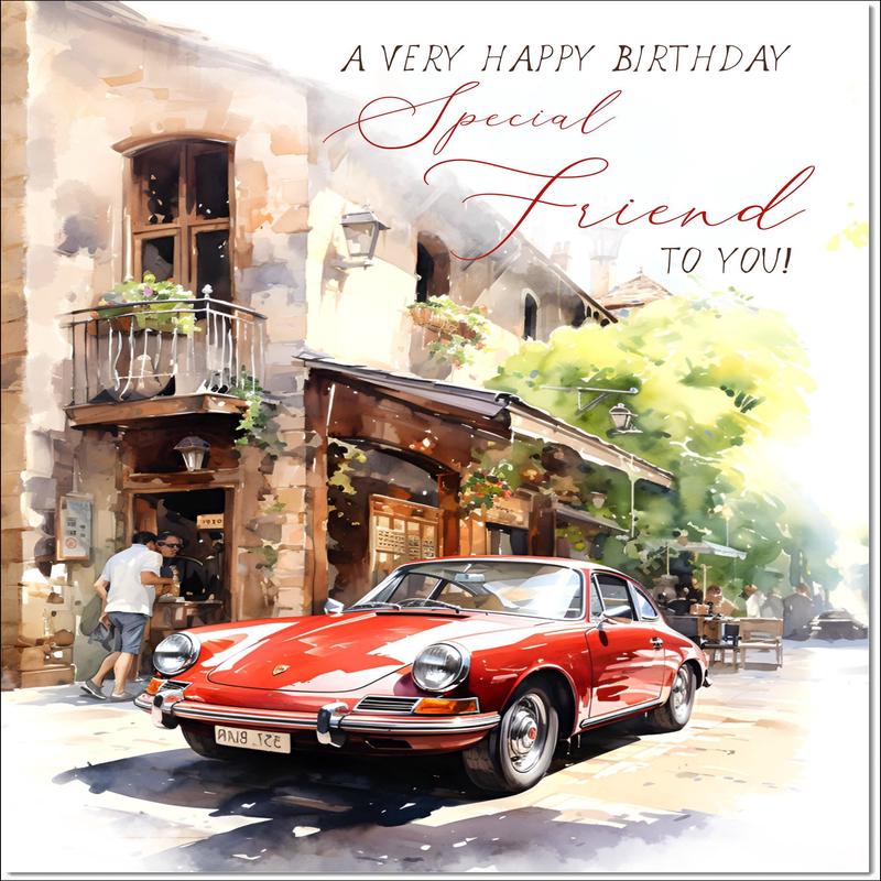 Special Friend Birthday Card Vintage 911 Porsche