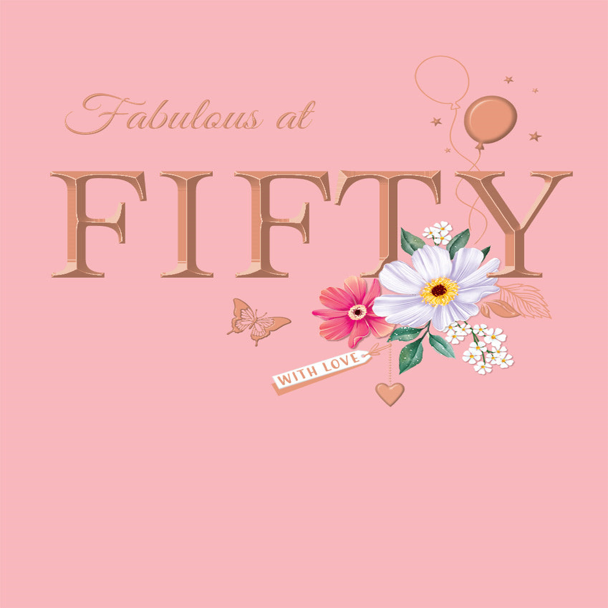 TIMELESS AGE 50 FEM TRAD 50TH BIRTHDAY CARD
