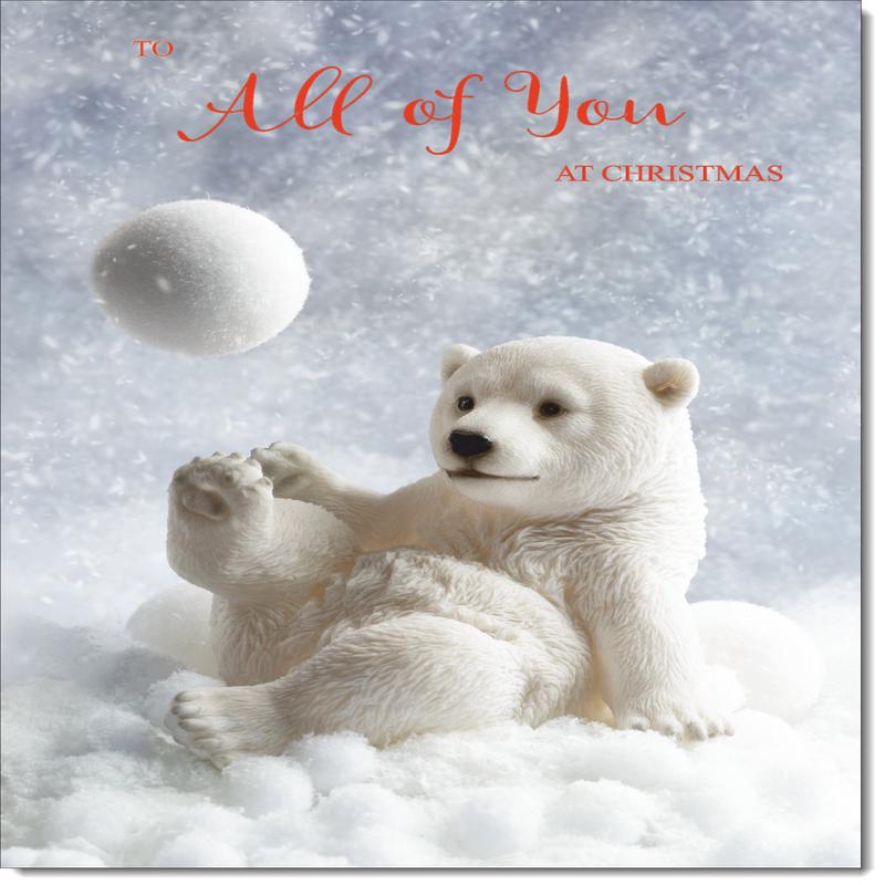 To All Of You Christmas Card Polar Bear and Snowball