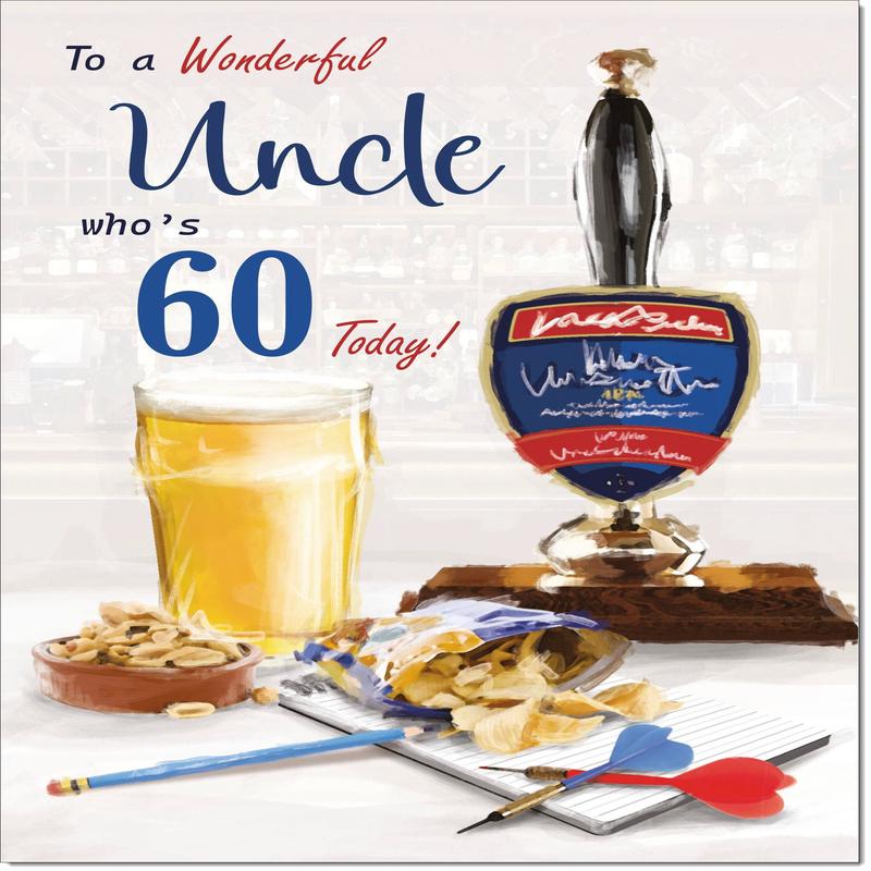 Uncle 60th Birthday Card Age 60 Draft Beer