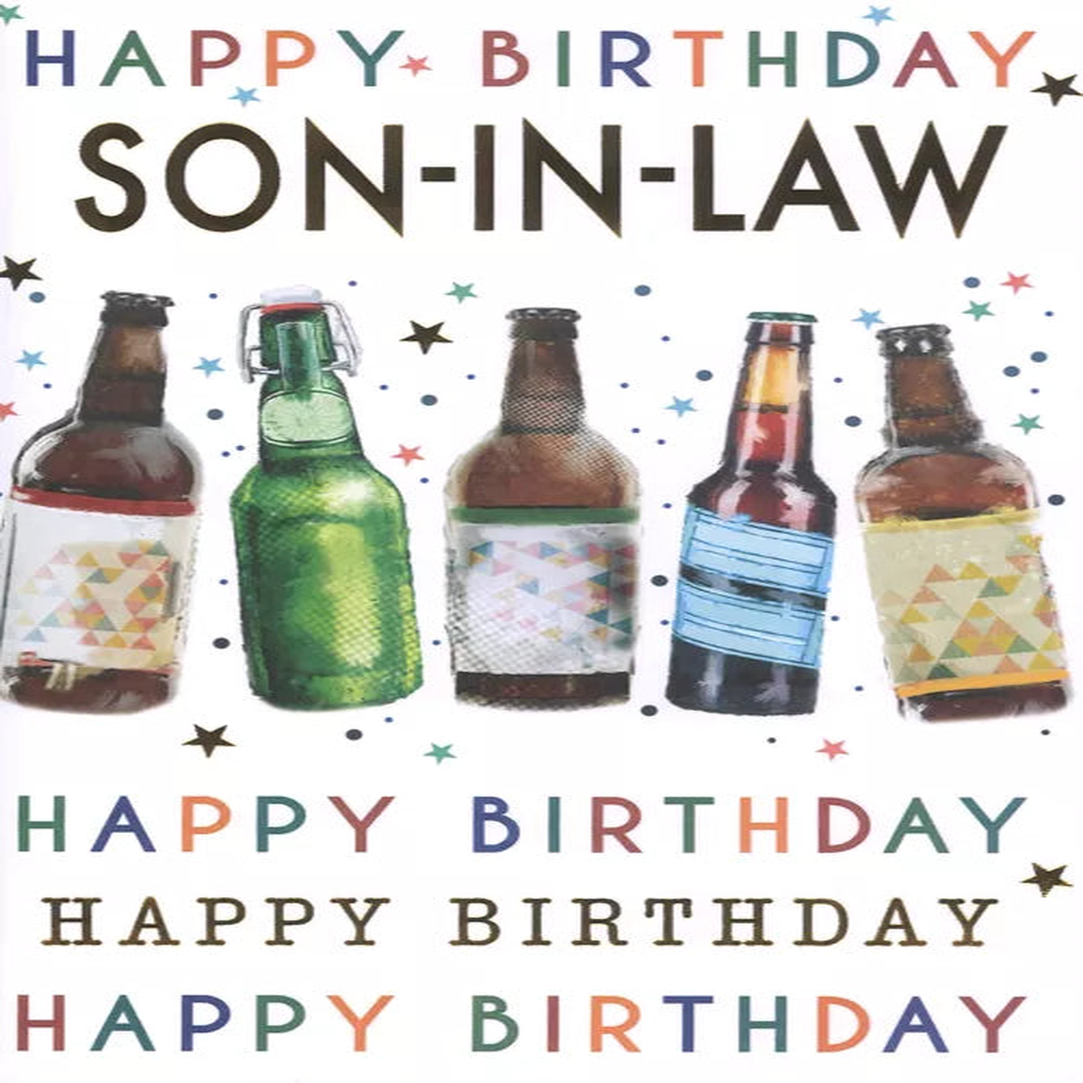 "GREETINGS" SON IN LAW BIRTHDAY CARD*