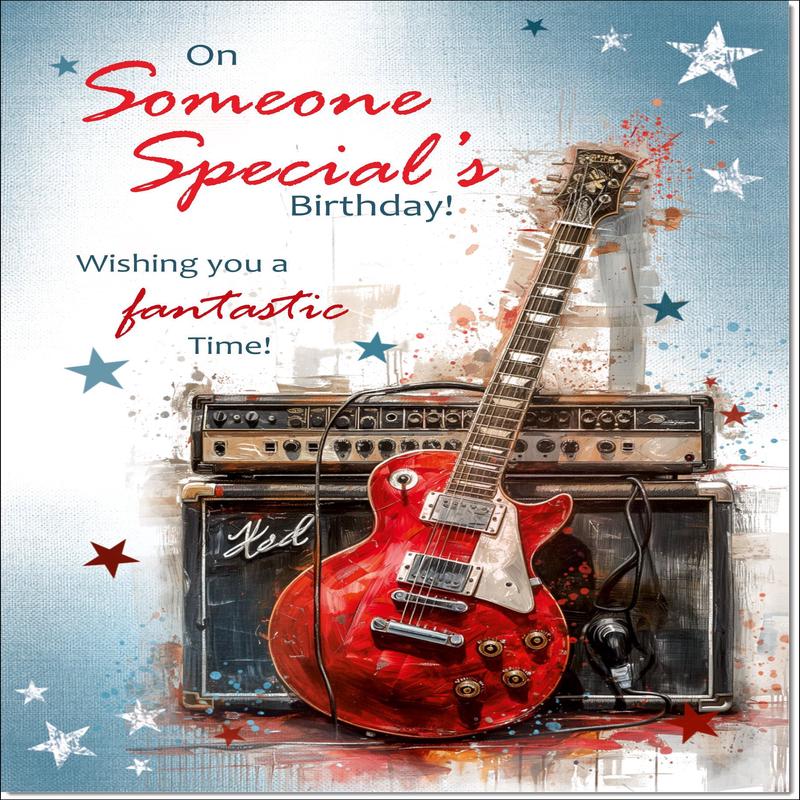 Someone Special Birthday Card for Him Guitar