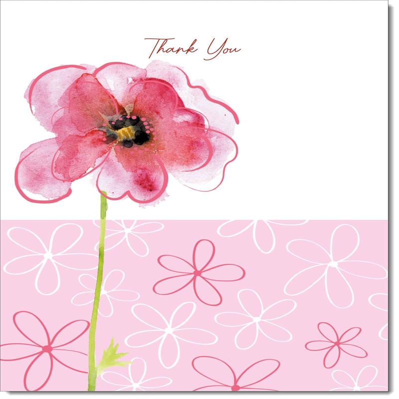 Thank You Card Poppy