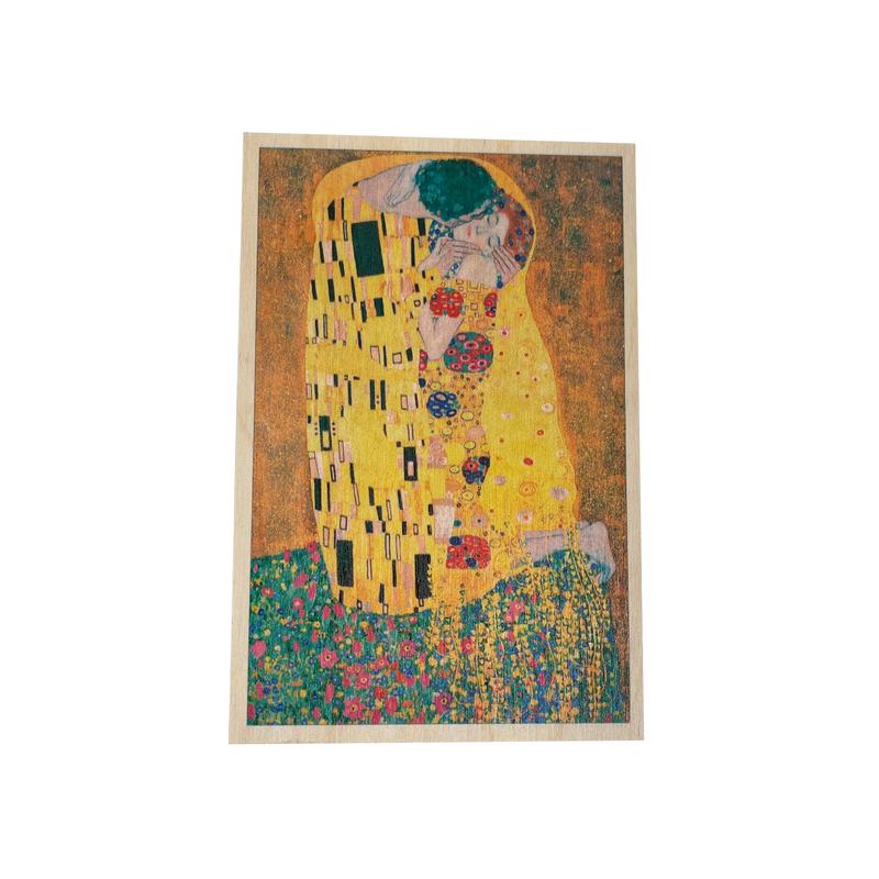 Wooden postcard - the kiss, Klimt