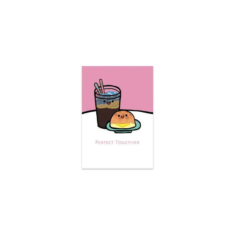 Perfect Together- Tea and Bun Pink Card