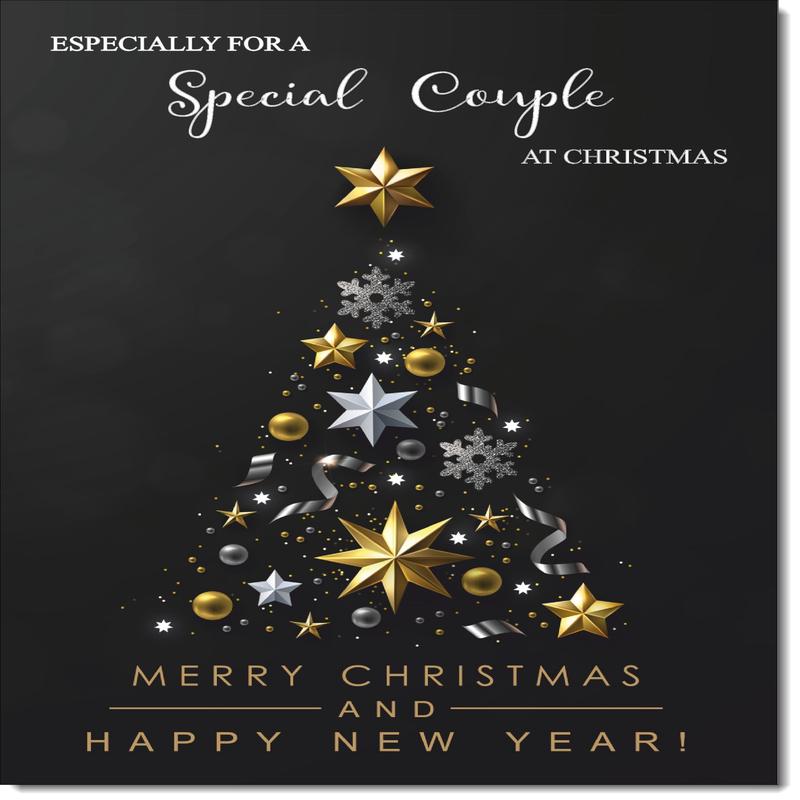 Special Couple Christmas Card Black Abstract Christmas Tree