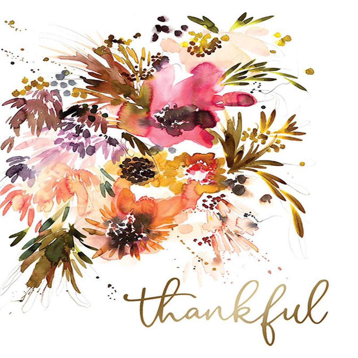 Thankful Flower Bouquet Greeting Card